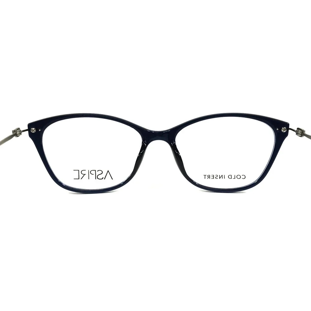 Aspire Eyeglasses Frames COMMITTED NAVY BLUE Cat Eye Full Rim 51-16-140